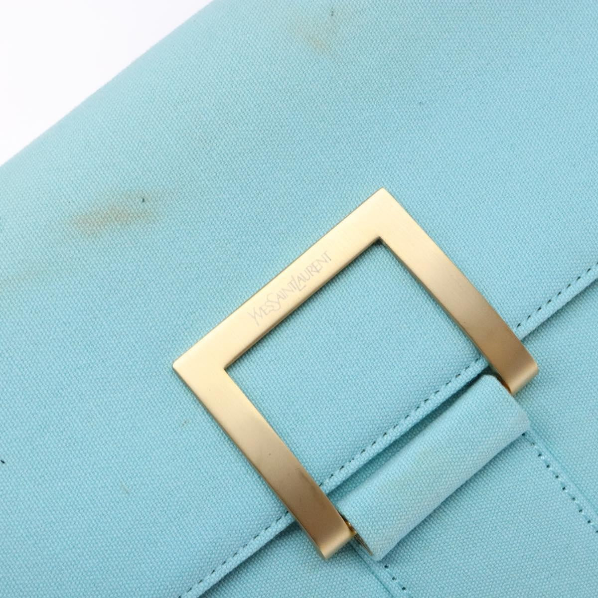 Saint Laurent Vintage Shoulder Bag Canvas Blue Canvas Shoulder Bag Bag (Pre-Owned)