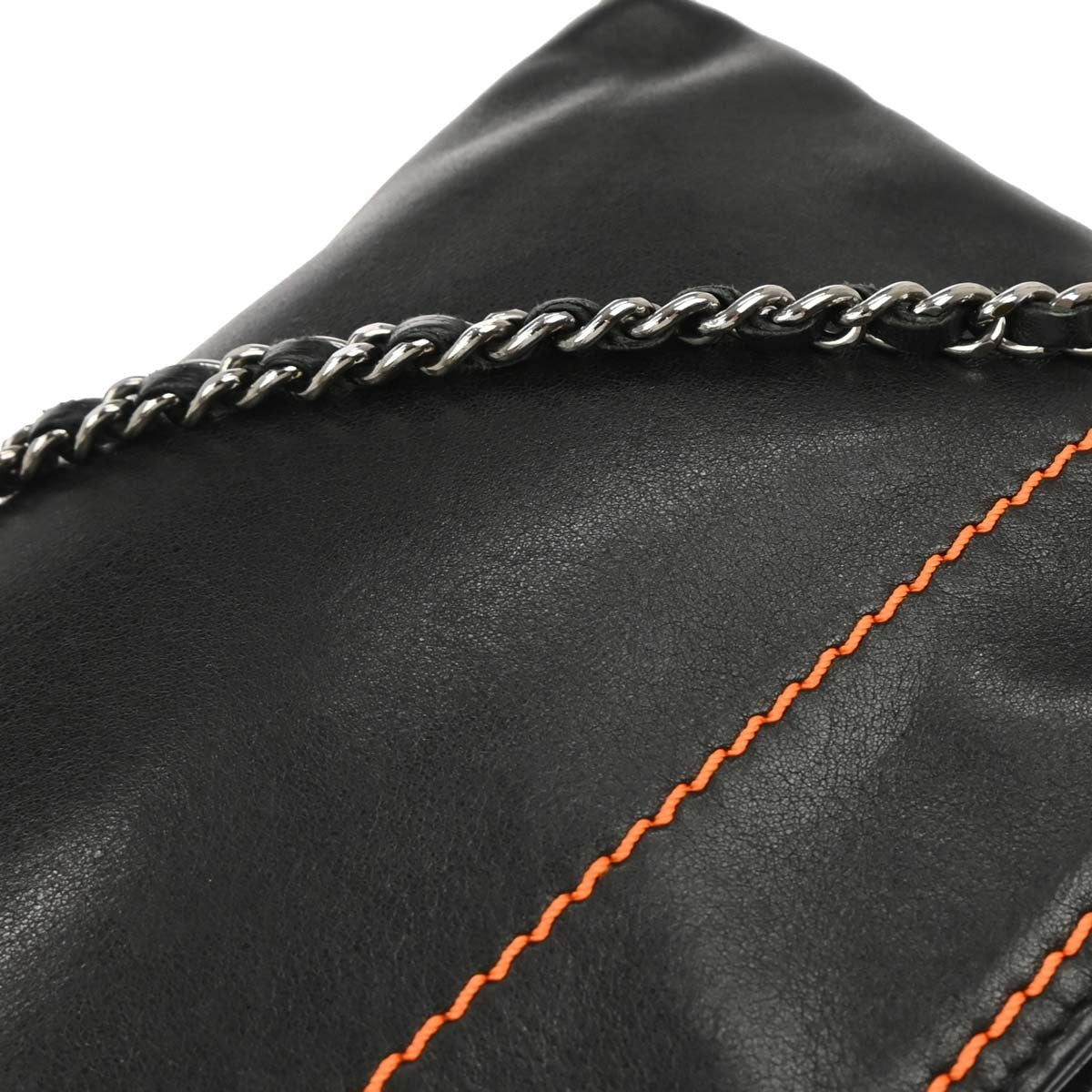 Chanel Lax Pochette Leather Black Leather Clutche & Pouche Bag