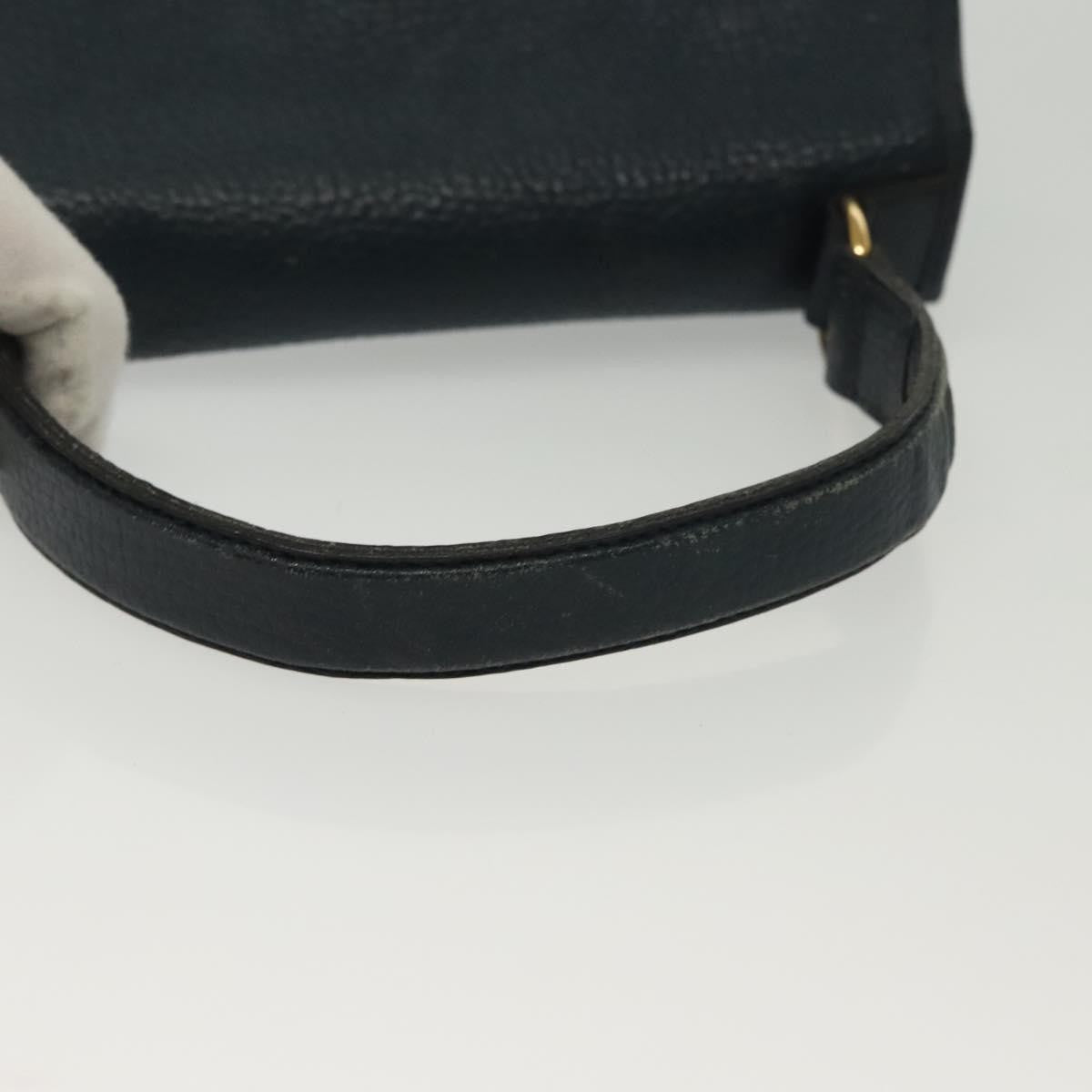 Christian Dior Vintage Handbag Leather Navy Leather Handbag (Pre-Owned)