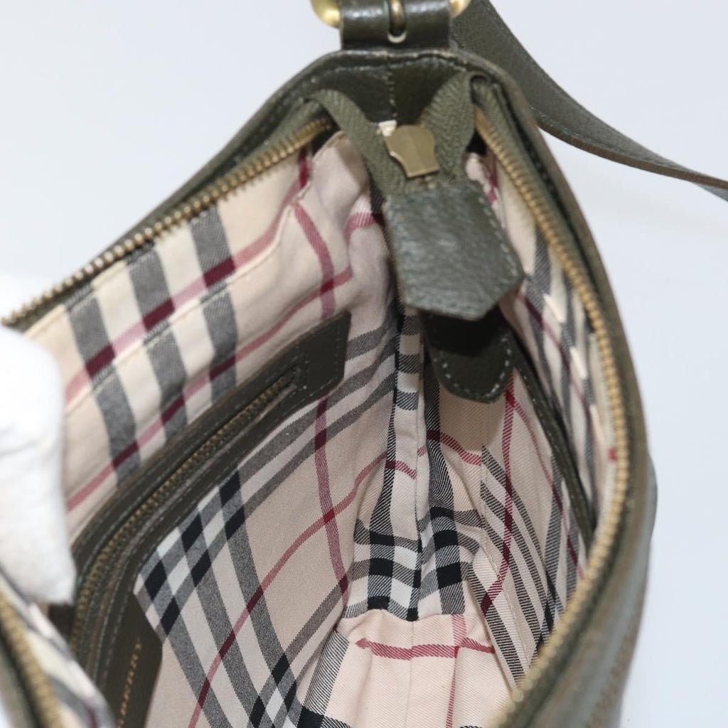 Burberry Vintage Shoulder Bag Leather Khaki Leather Shoulder Bag