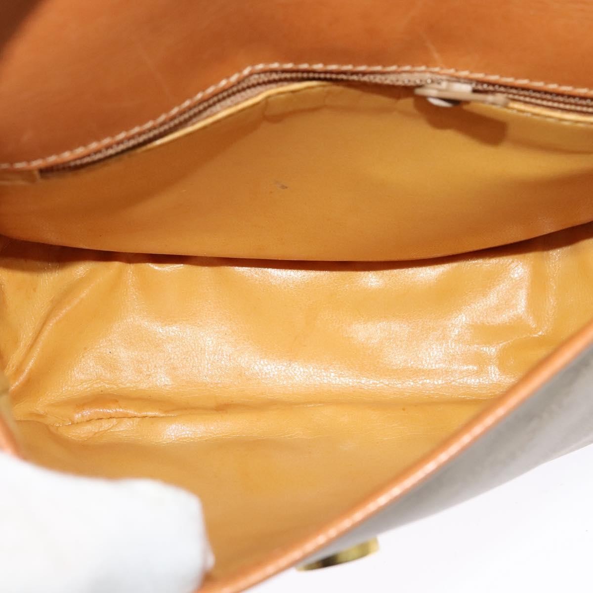 Celine Macadam Shoulder Bag Pvc Leather Beige Canvas Bag