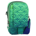 Louis Vuitton Double Phone Pouch Nm Monogram Shadow Leather Green Leather Clutche & Pouche Bag