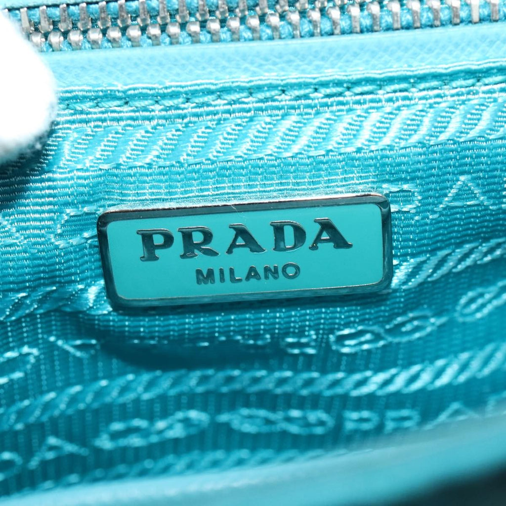 Prada Pushlock Chain Flap Bag Quilted Tessuto Turquoise Nylon Shoulder Bag Bag