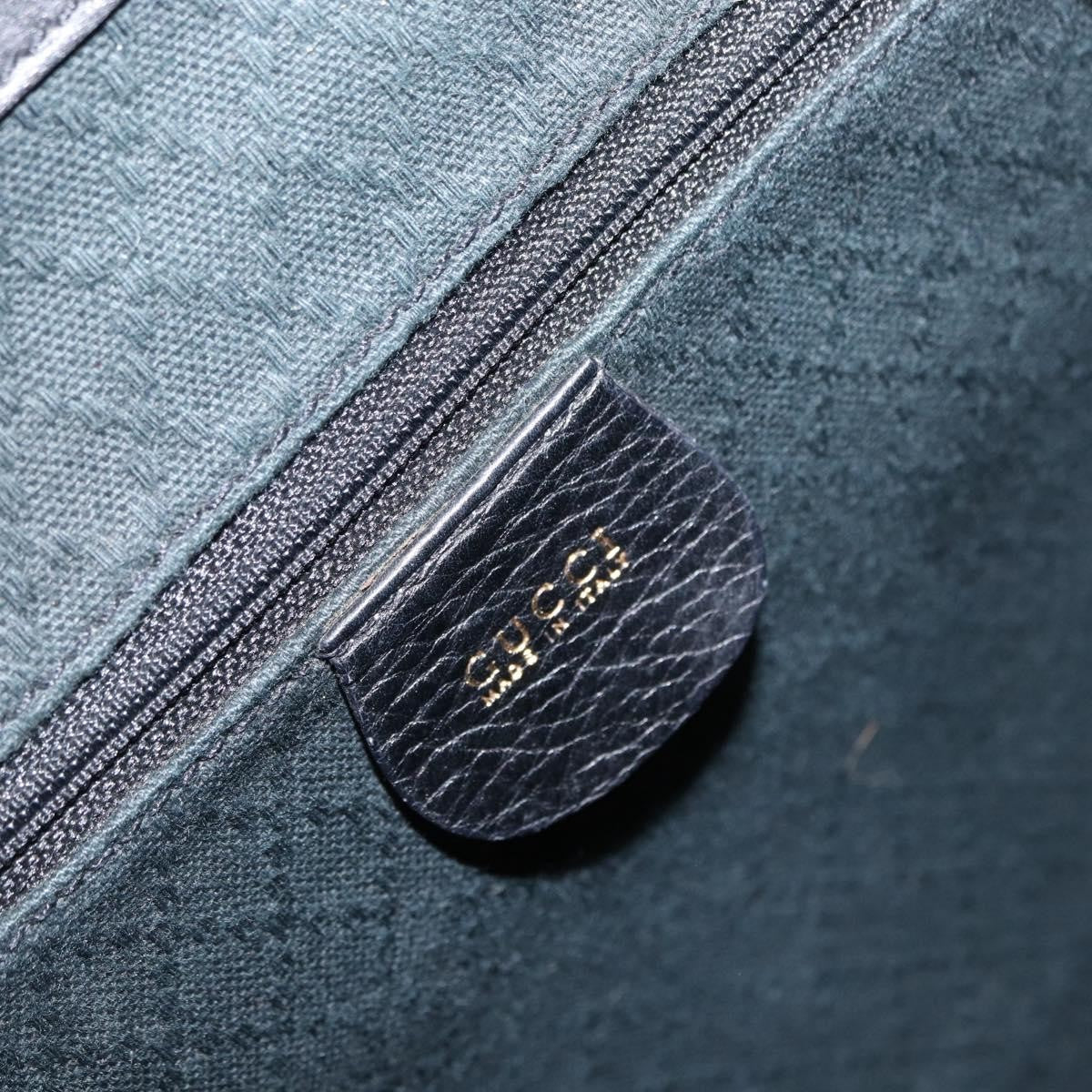 Gucci Vintage Bamboo Backpack Leather Black Leather Backpack Bag (Pre-Owned)