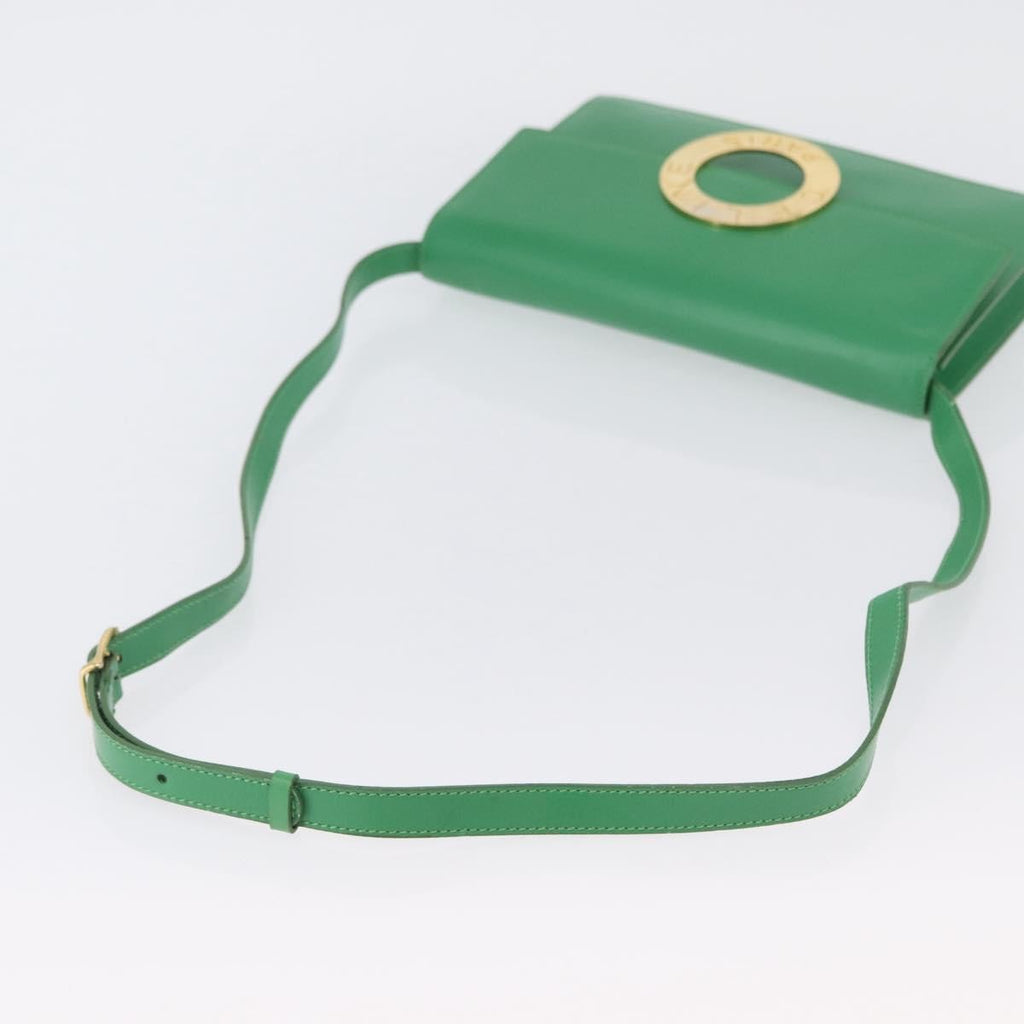 Celine Circle Logo Shoulder Bag Leather Green Leather Shoulder Bag Bag