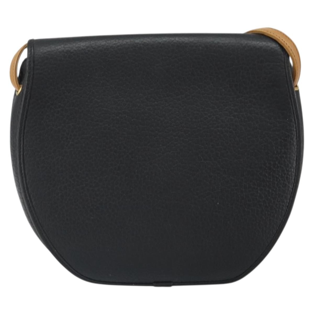 Christian Dior Vintage Cd Flap Shoulder Bag Leather Black Leather Shoulder Bag Bag (Pre-Owned)