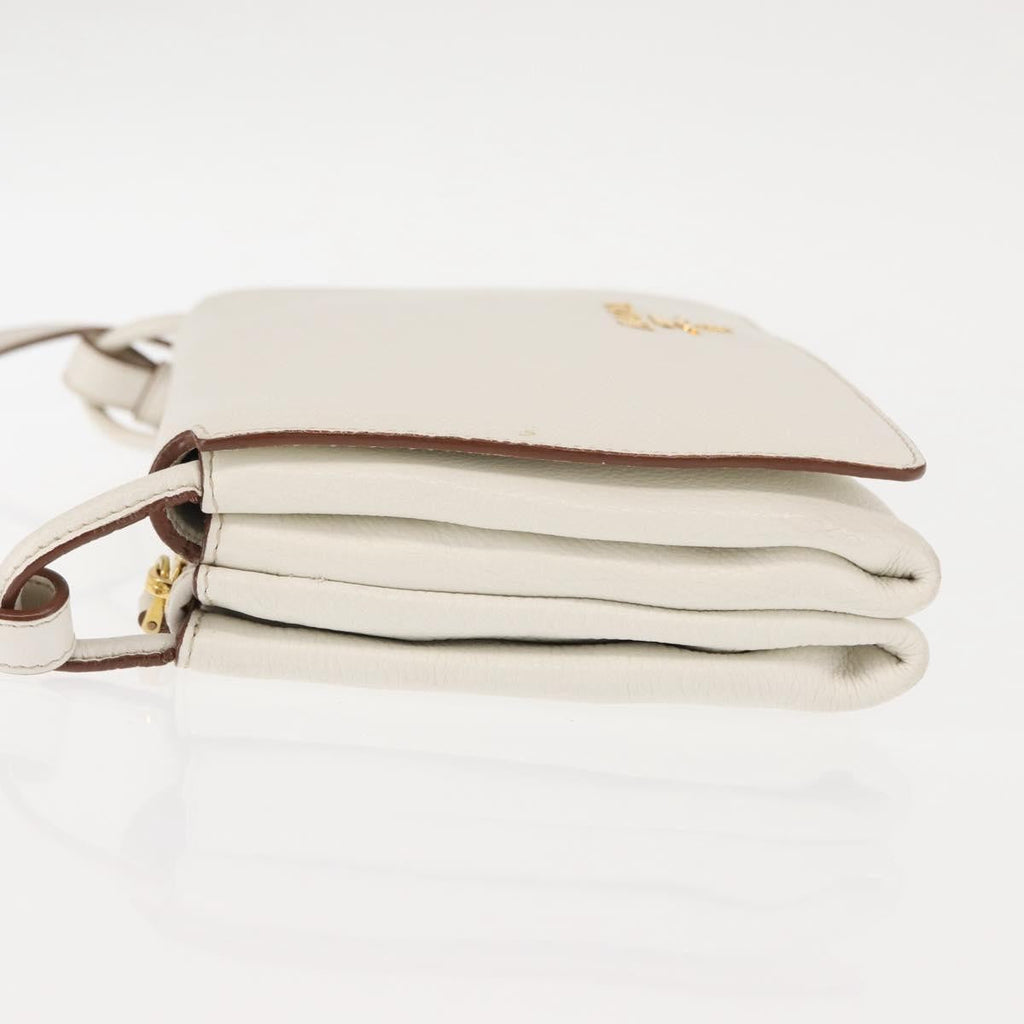 Prada Flap Crossbody Bag Vitello Daino White Leather Shoulder Bag Bag