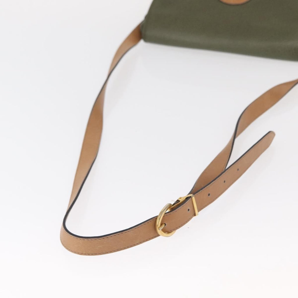 Christian Dior Vintage Shoulder Bag Leather Green Leather Shoulder Bag Bag (Pre-Owned)