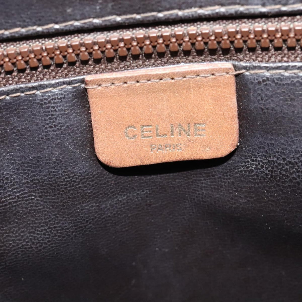 Celine Macadam Shoulder Bag Pvc Leather Beige Pvc Bag