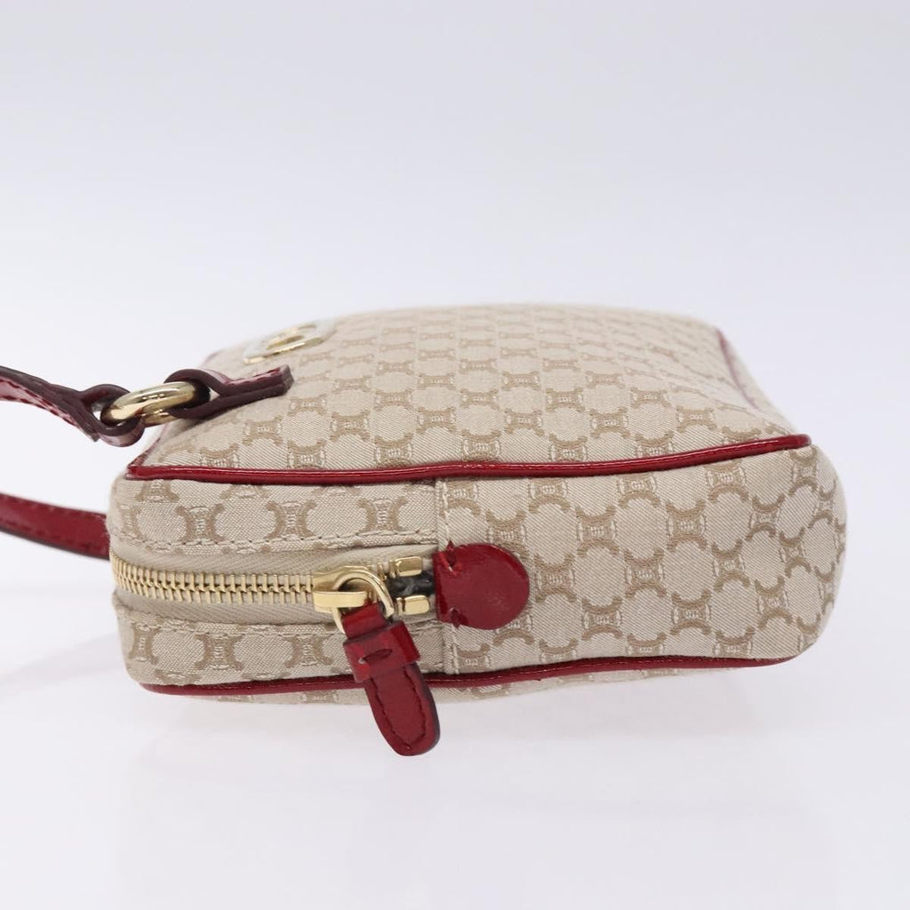 Celine Vintage Macadam Shoulder Bag Canvas Beige Canvas Shoulder Bag Bag