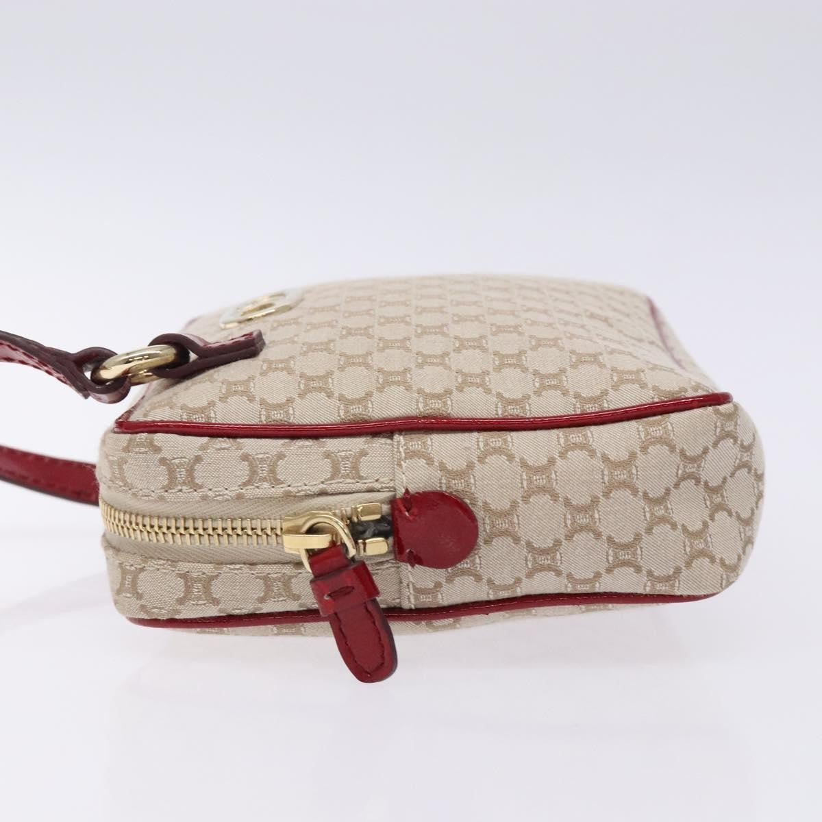 Celine Vintage Macadam Shoulder Bag Canvas Beige Canvas Shoulder Bag Bag