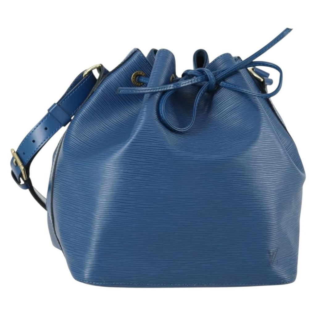 Louis Vuitton Petit Noe Handbag Epi Leather Blue Leather Shoulder Bag