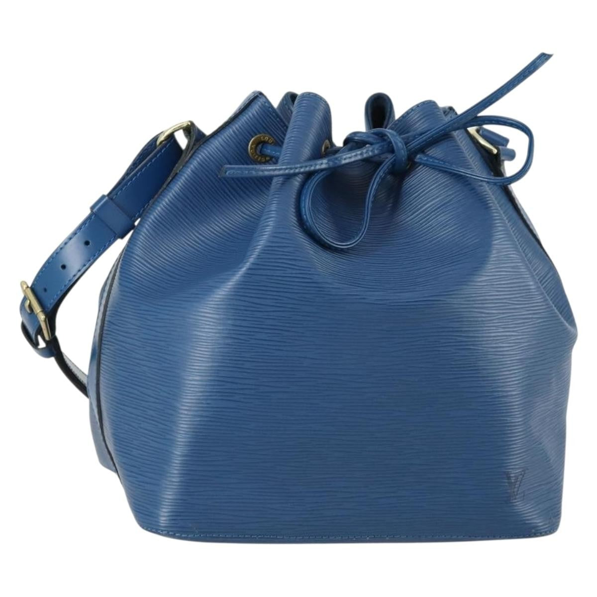 Louis Vuitton Petit Noe Handbag Epi Leather Blue Leather Shoulder Bag