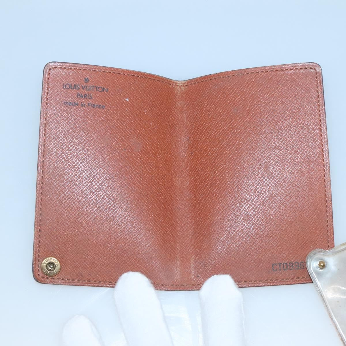 Louis Vuitton Porte Cartes Pression Card Case Monogram Canvas Brown Canvas Card Holders Accessory