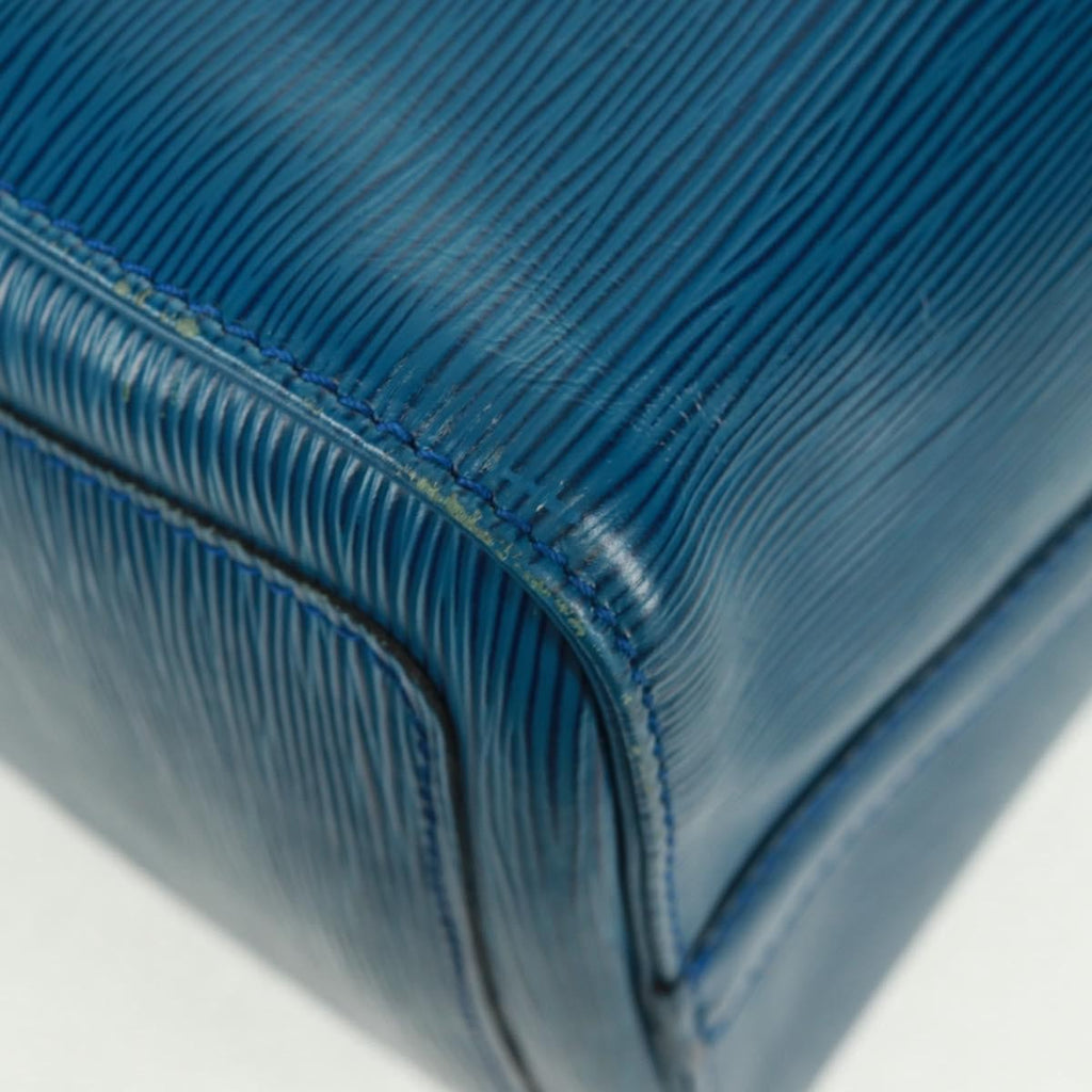 Louis Vuitton Speedy Handbag Epi Leather Blue Leather Handbag