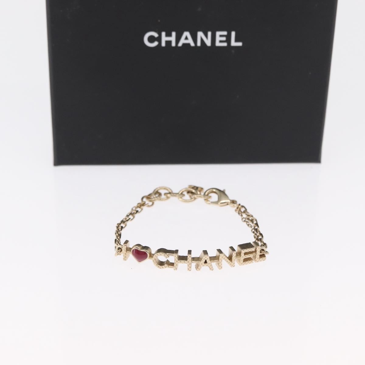 Chanel I Love Chanel Bracelet Metal With Resin Gold Metal Bracelet Jewelry