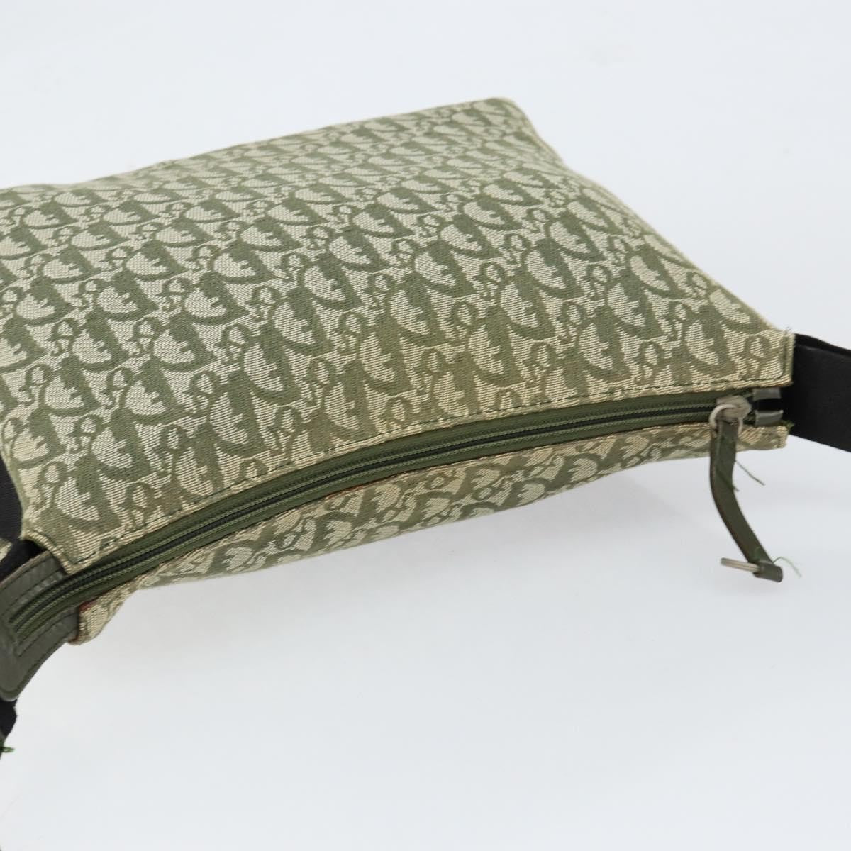 Christian Dior Vintage Trotter Shoulder Bag Canvas Green Canvas Shoulder Bag Bag (Pre-Owned)
