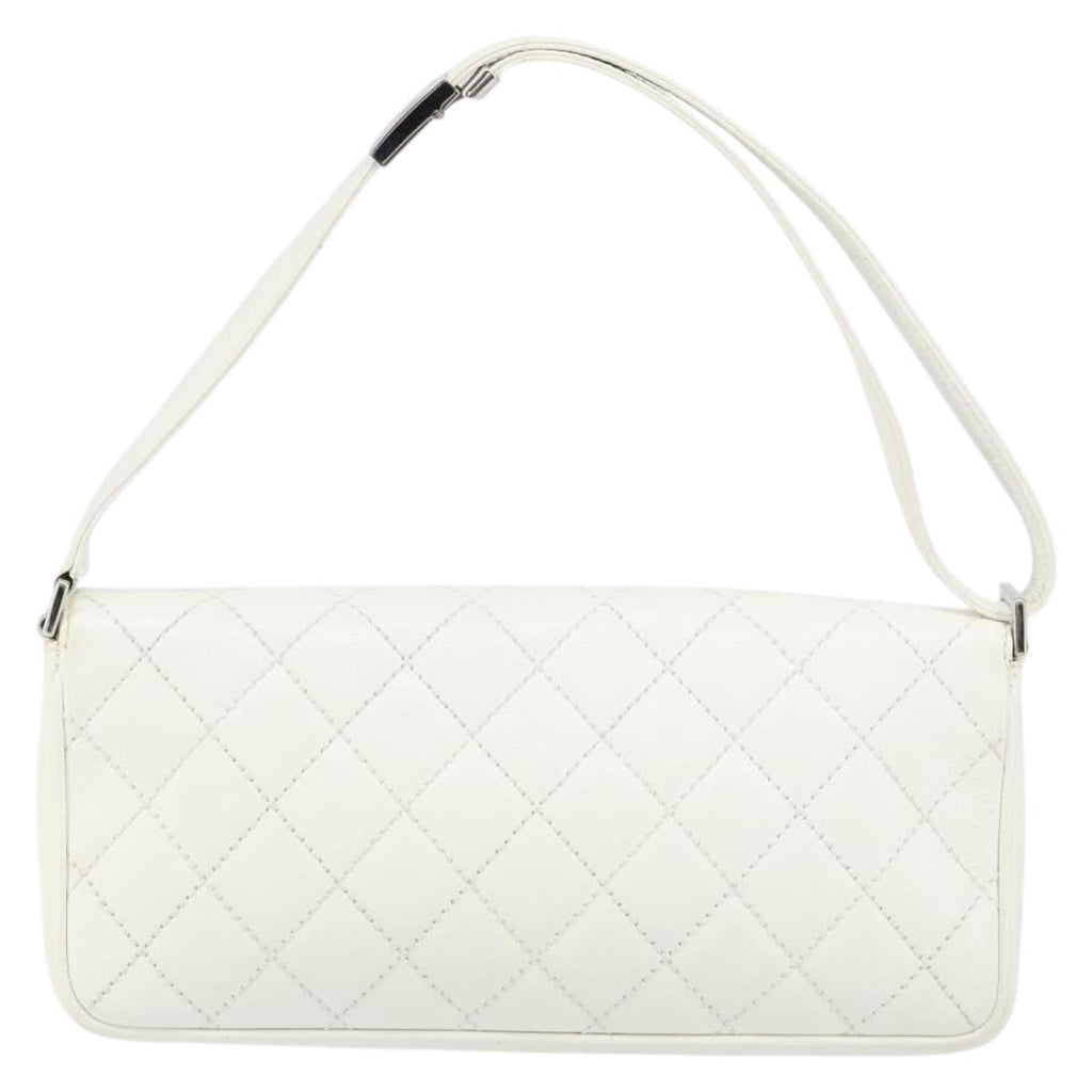 Chanel Vintage Timeless Cc Adjustable Shoulder Bag Quilted Calfskin White Leather Shoulder Bag Bag