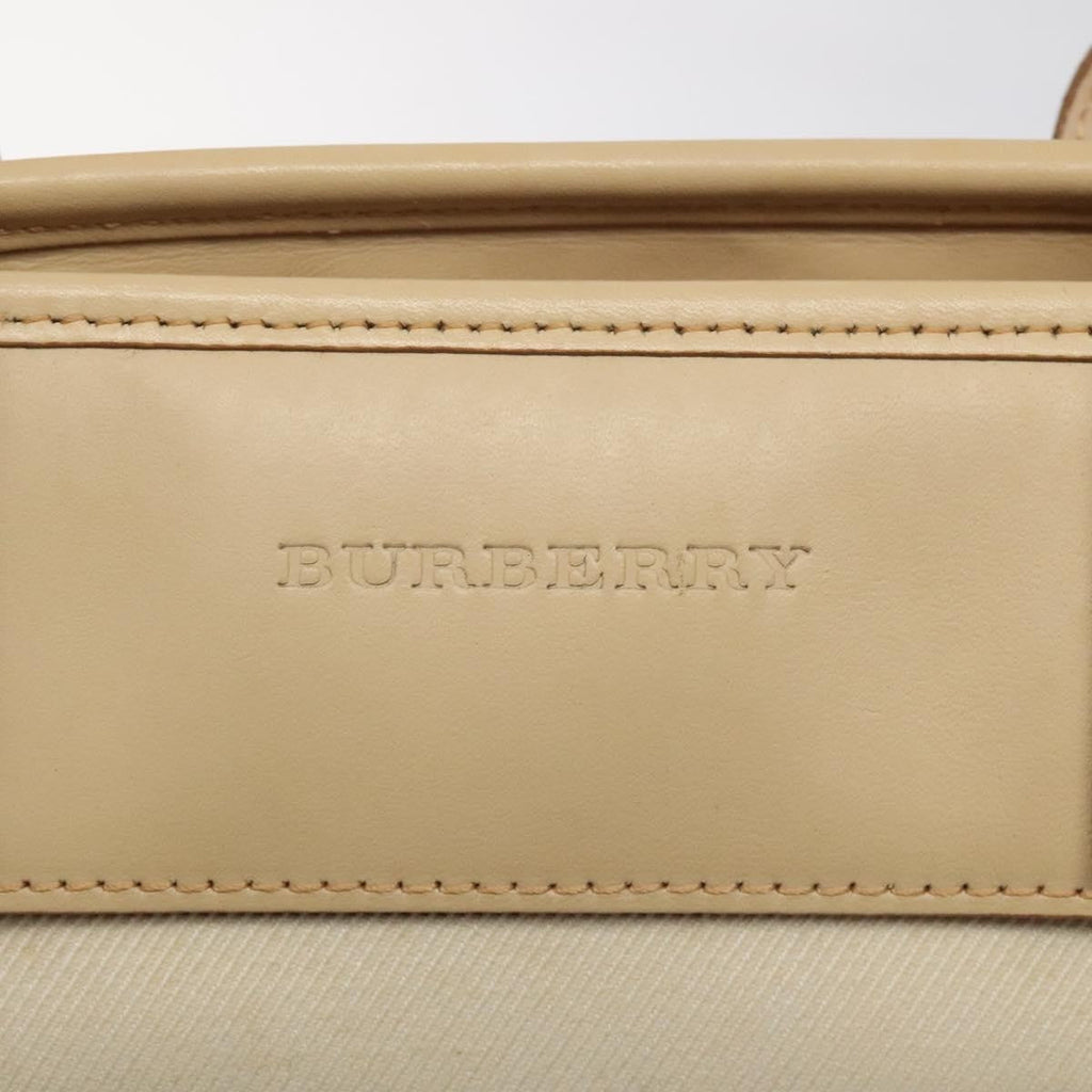 Burberry Nova Check Tote Canvas And Leather Beige Canvas Tote Bag