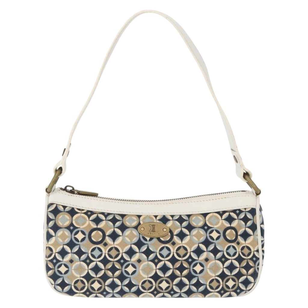 Celine Vintage Pochette Shoulder Bag Canvas Navy Canvas Clutche & Pouche Bag