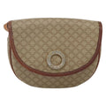 Celine Vintage Macadam Circle Logo Shoulder Bag Canvas And Leather Beige Canvas Shoulder Bag Bag