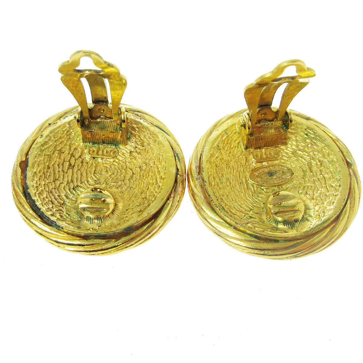 Chanel Cc Button Clip-On Earrings Metal Gold Gold_Plated Earrings Jewelry
