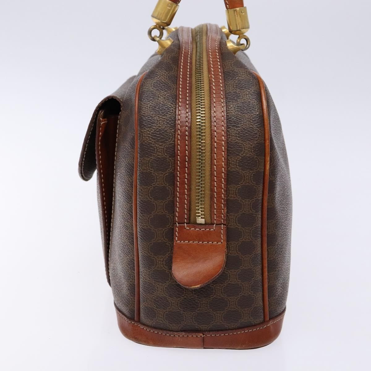Celine Macadam Handbag Macadam With Leather Brown Canvas Handbag