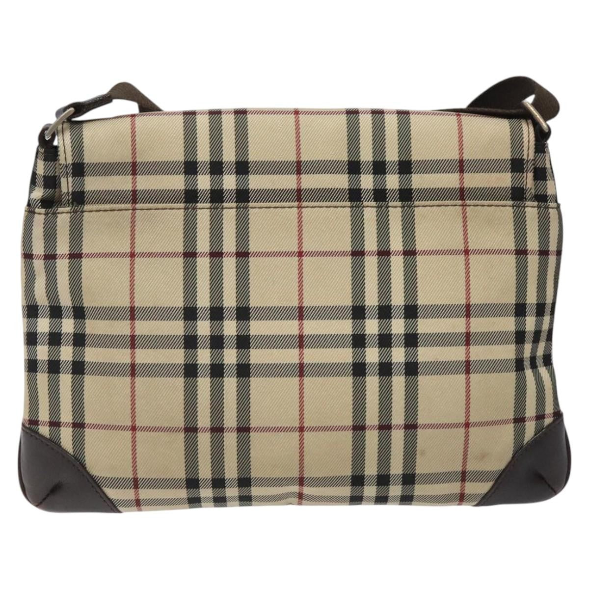 Burberry Nova Check Shoulder Bag Canvas And Leather Beige Canvas Shoulder Bag