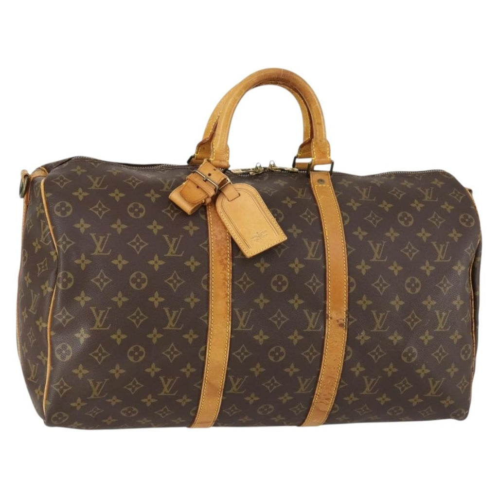 Louis Vuitton Keepall Bandouliere Bag Monogram Canvas Brown Canvas Travel Bag