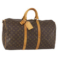 Louis Vuitton Keepall Bandouliere Bag Monogram Canvas Brown Canvas Travel Bag