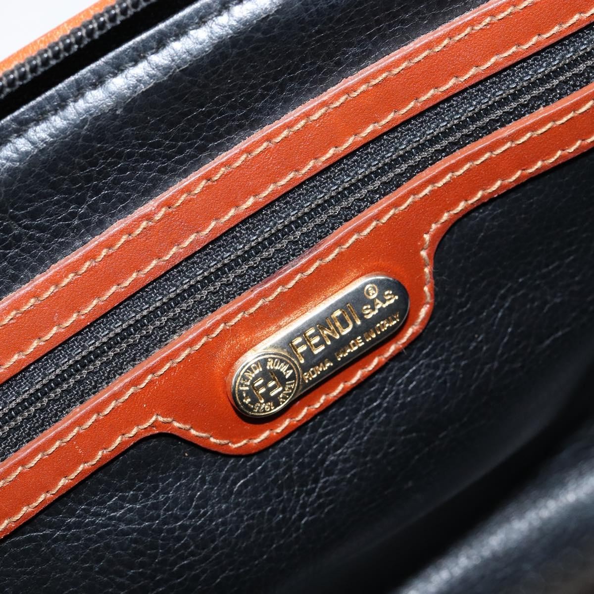 Fendi Vintage Pequin Convertible Boston Bag Coated Canvas Black Canvas Handbag