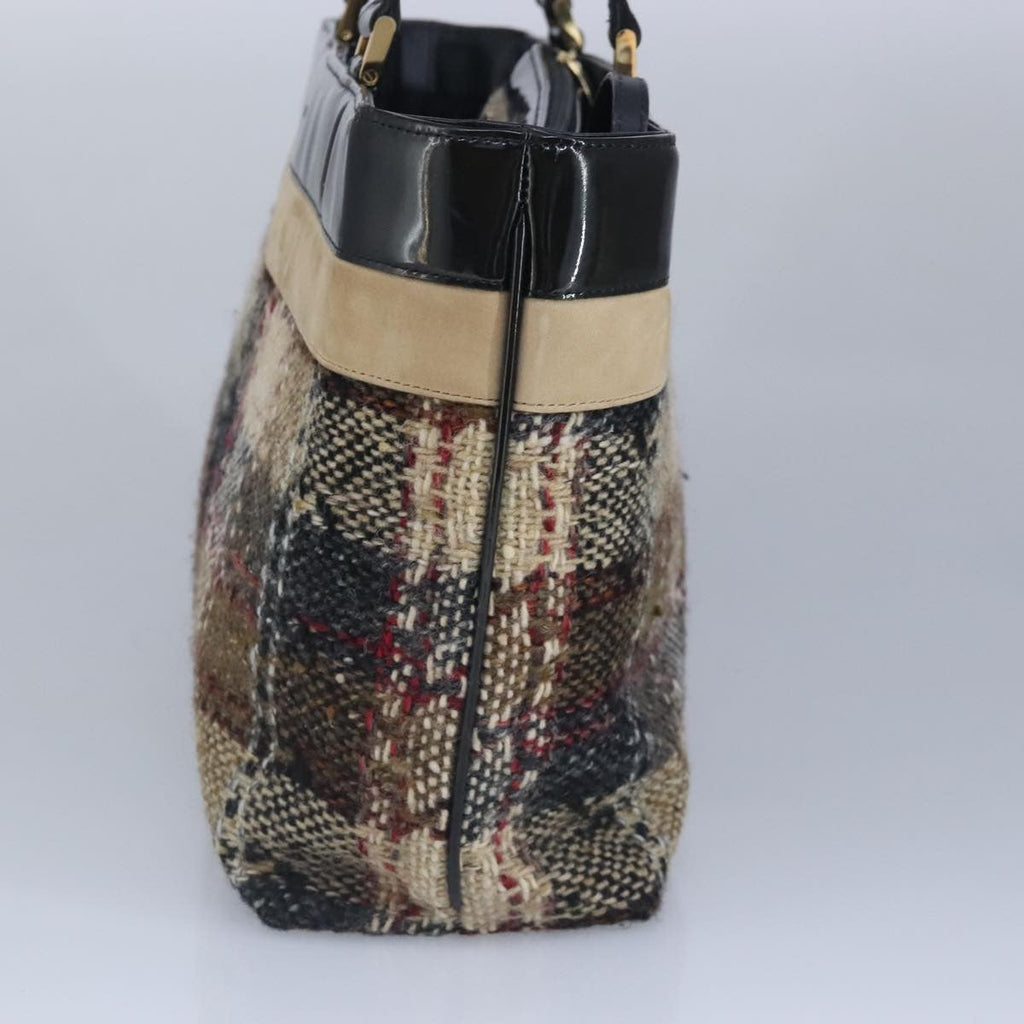 Burberry Nova Check Handbag Wool Beige Wool Handbag