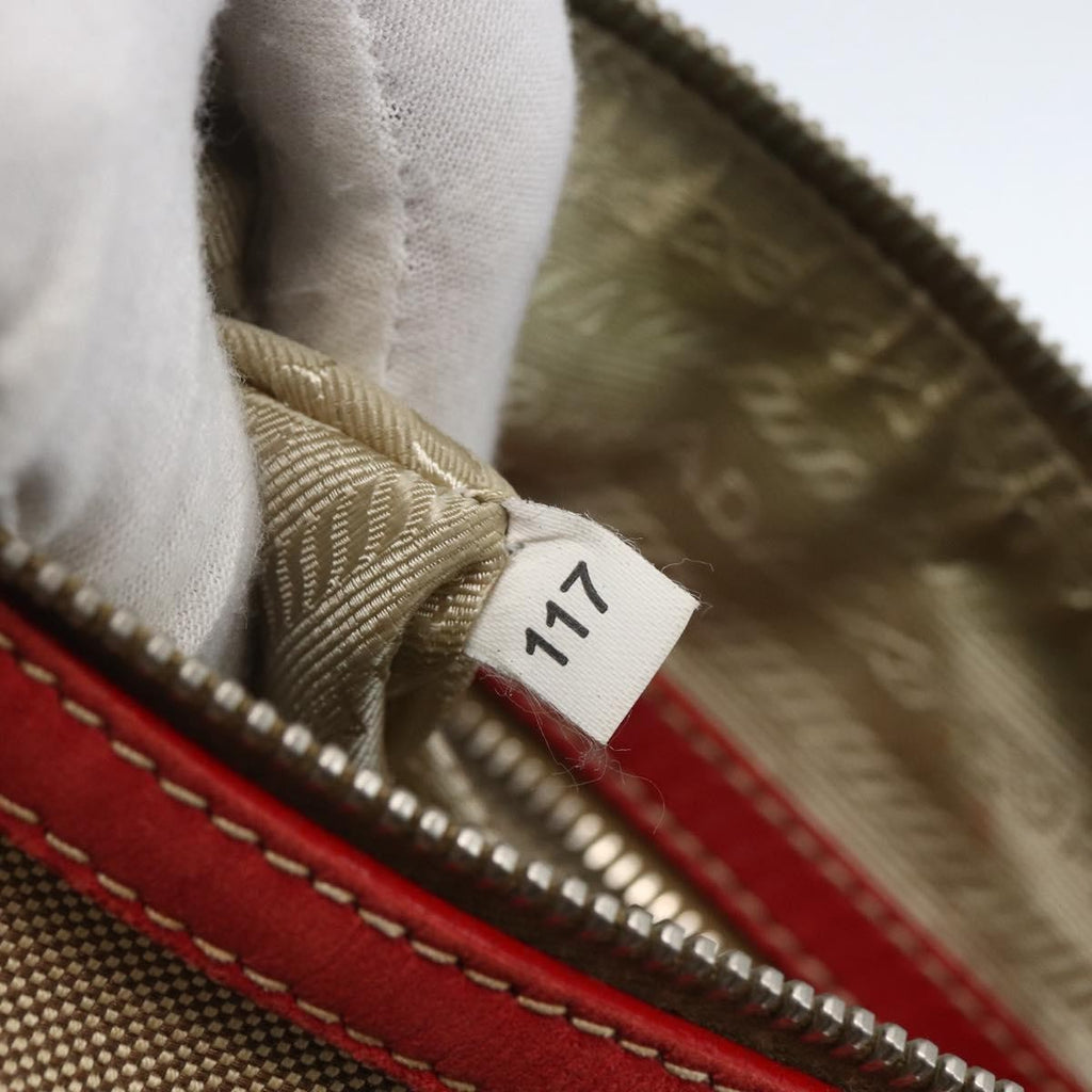 Prada Logo Zip Crossbody Bag Canvas Beige Canvas Shoulder Bag Bag