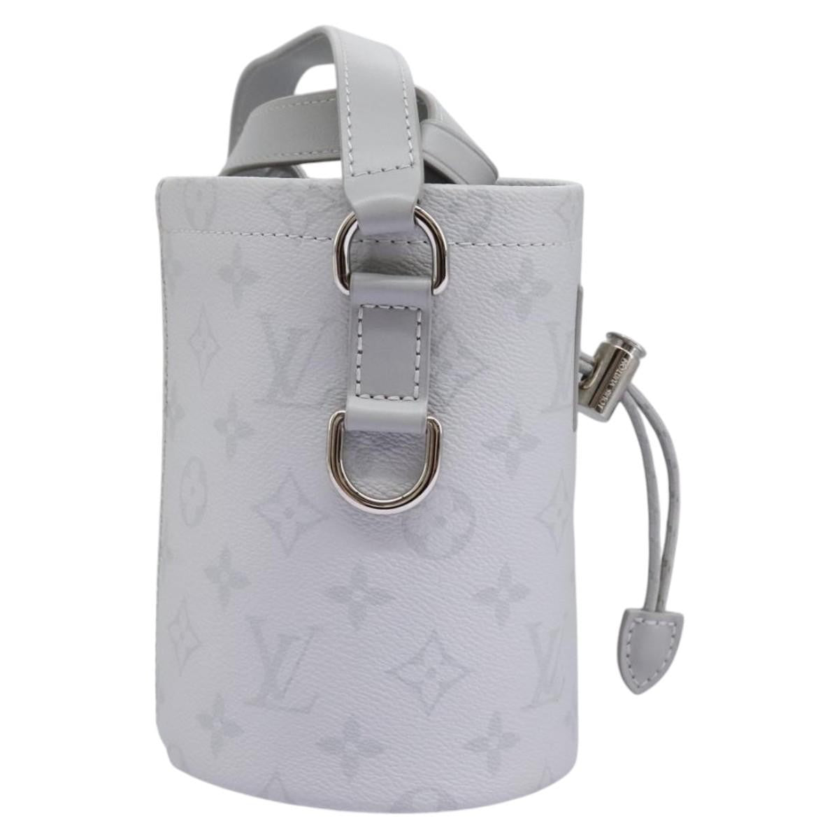 Louis Vuitton Chalk Nano Bag Limited Edition Logo Story Monogram Canvas Gray Canvas Clutche & Pouche Bag