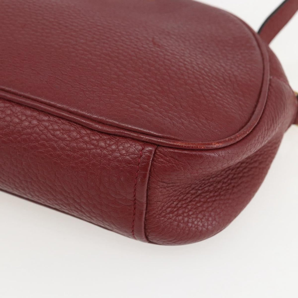 Prada Dual Strap Crossbody Bag Vitello Daino Burgundy Leather Shoulder Bag Bag