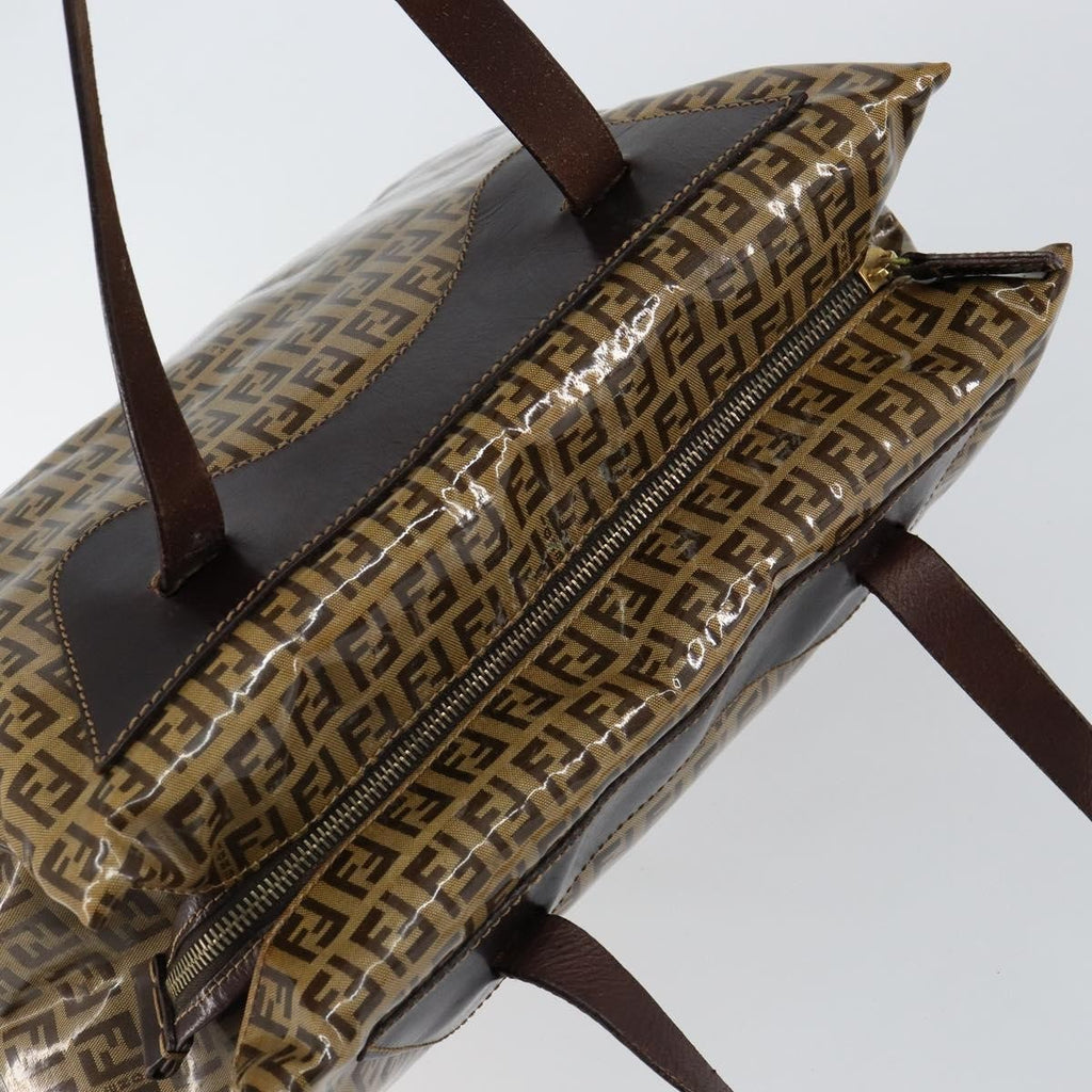 Fendi Zip Tote Canvas Beige Canvas Tote Bag Bag