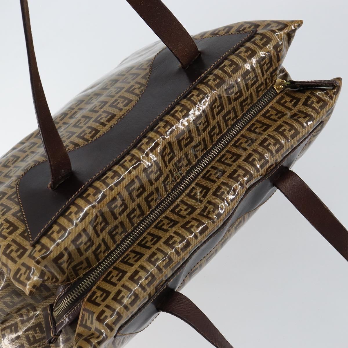 Fendi Zip Tote Canvas Beige Canvas Tote Bag Bag