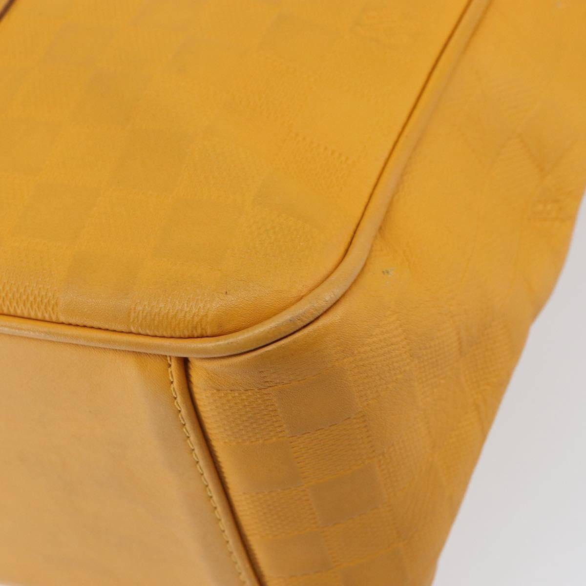 Louis Vuitton Tadao Handbag Damier Infini Leather Yellow Leather Handbag