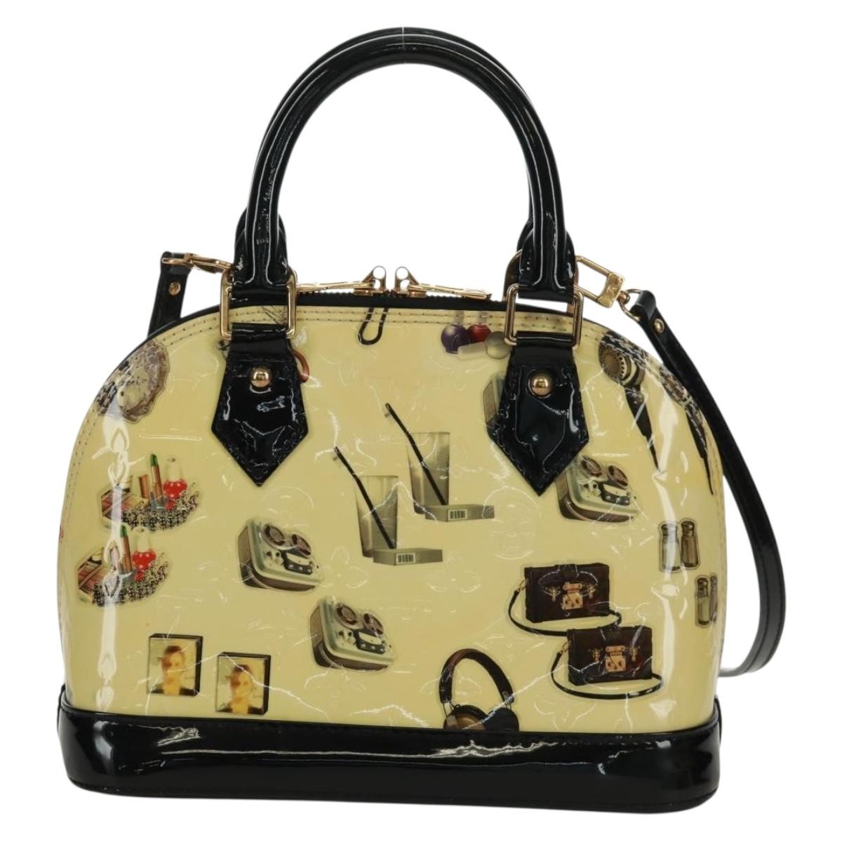 Louis Vuitton Alma Handbag Limited Edition Stickers Monogram Vernis Multicolour Patent_Leather Handbag