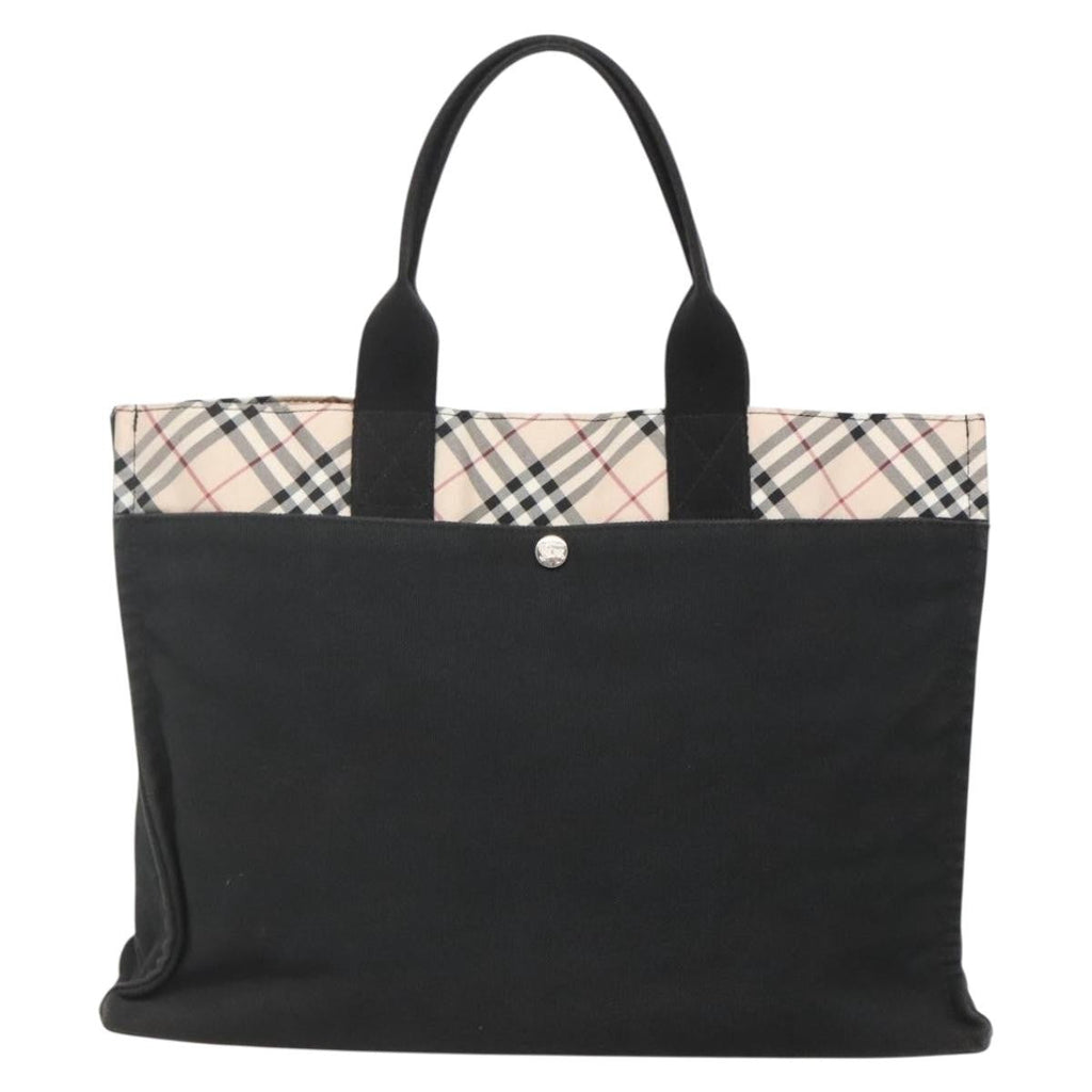 Burberry Nova Check Tote Canvas Check Pattern Black Canvas Tote Bag