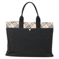 Burberry Nova Check Tote Canvas Check Pattern Black Canvas Tote Bag