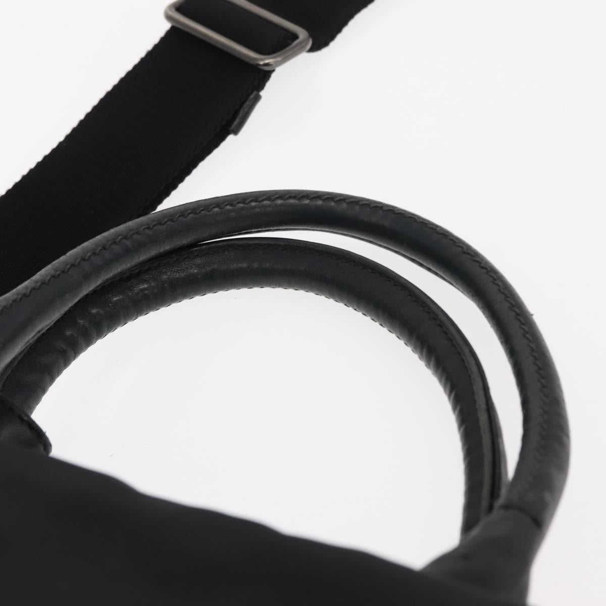 Prada Convertible Double Tote Tessuto Black Nylon Handbag