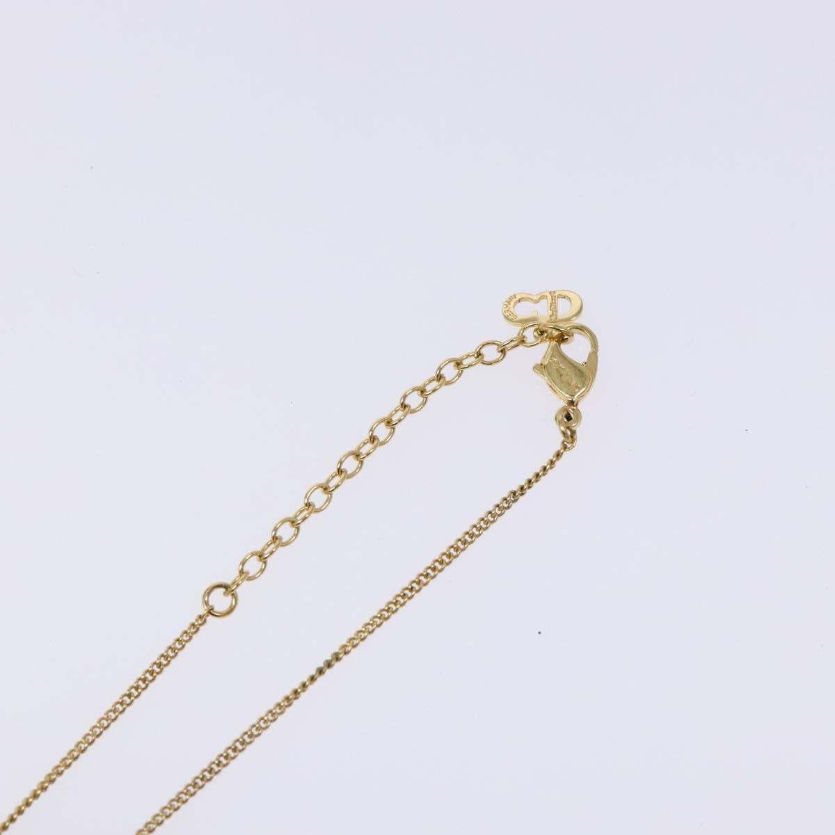 Christian Dior Vintage Logo Round Pendant Necklace Metal Gold Metal Jewelry (Pre-Owned)