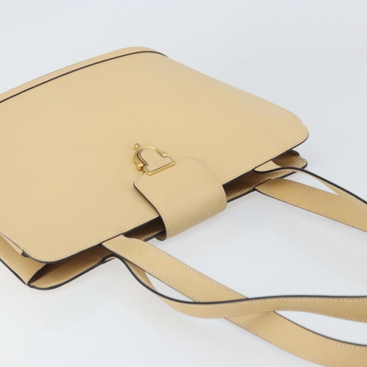 Celine Vintage Shoulder Bag Leather Beige Leather Shoulder Bag Bag