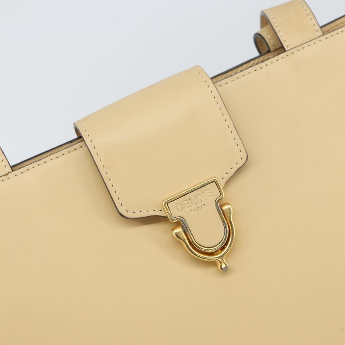 Celine Vintage Shoulder Bag Leather Beige Leather Shoulder Bag Bag