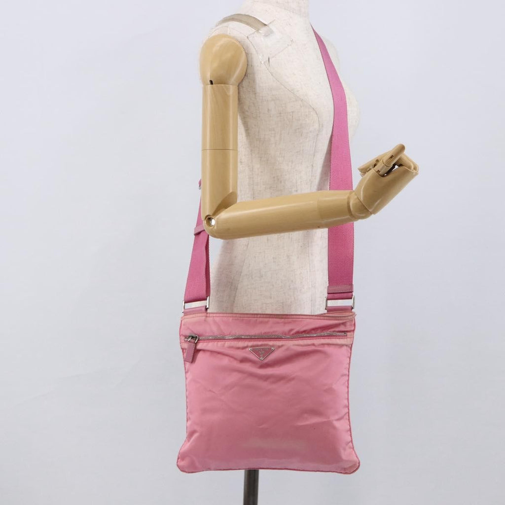 Prada Front Pocket Messenger Bag Tessuto Pink Nylon Shoulder Bag Bag