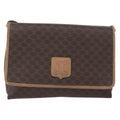 Celine Vintage Macadam Shoulder Bag Canvas And Leather Brown Canvas Shoulder Bag Bag