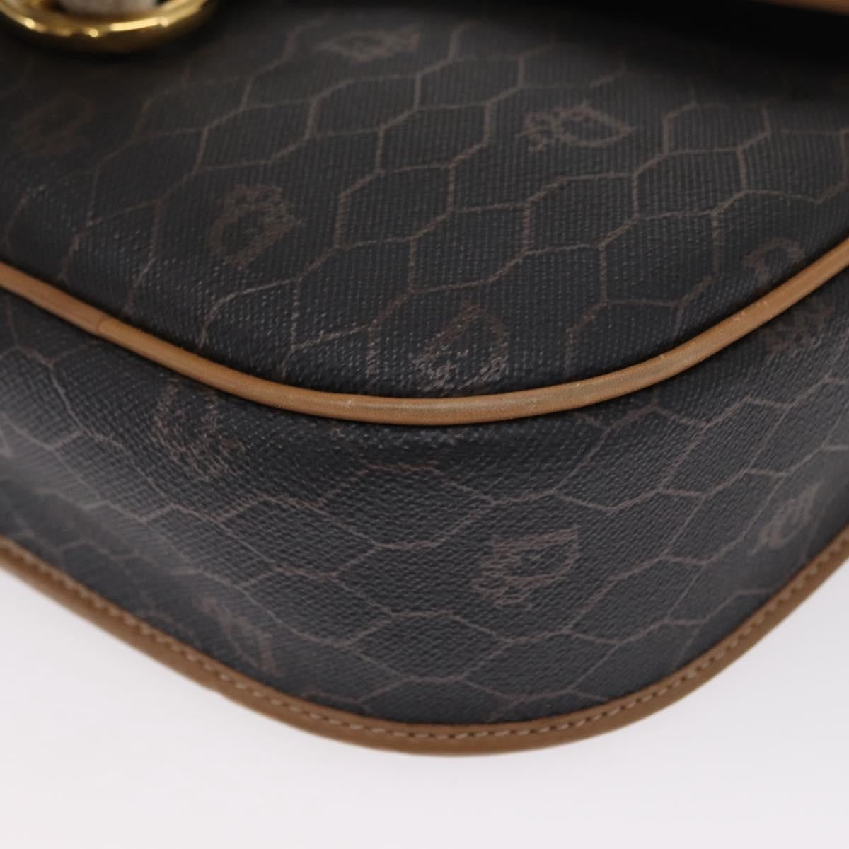 Christian Dior Vintage Honeycomb Flap Crossbody Bag Canvas And Leather Black Canvas Shoulder Bag Bag (Pre-Owned)
