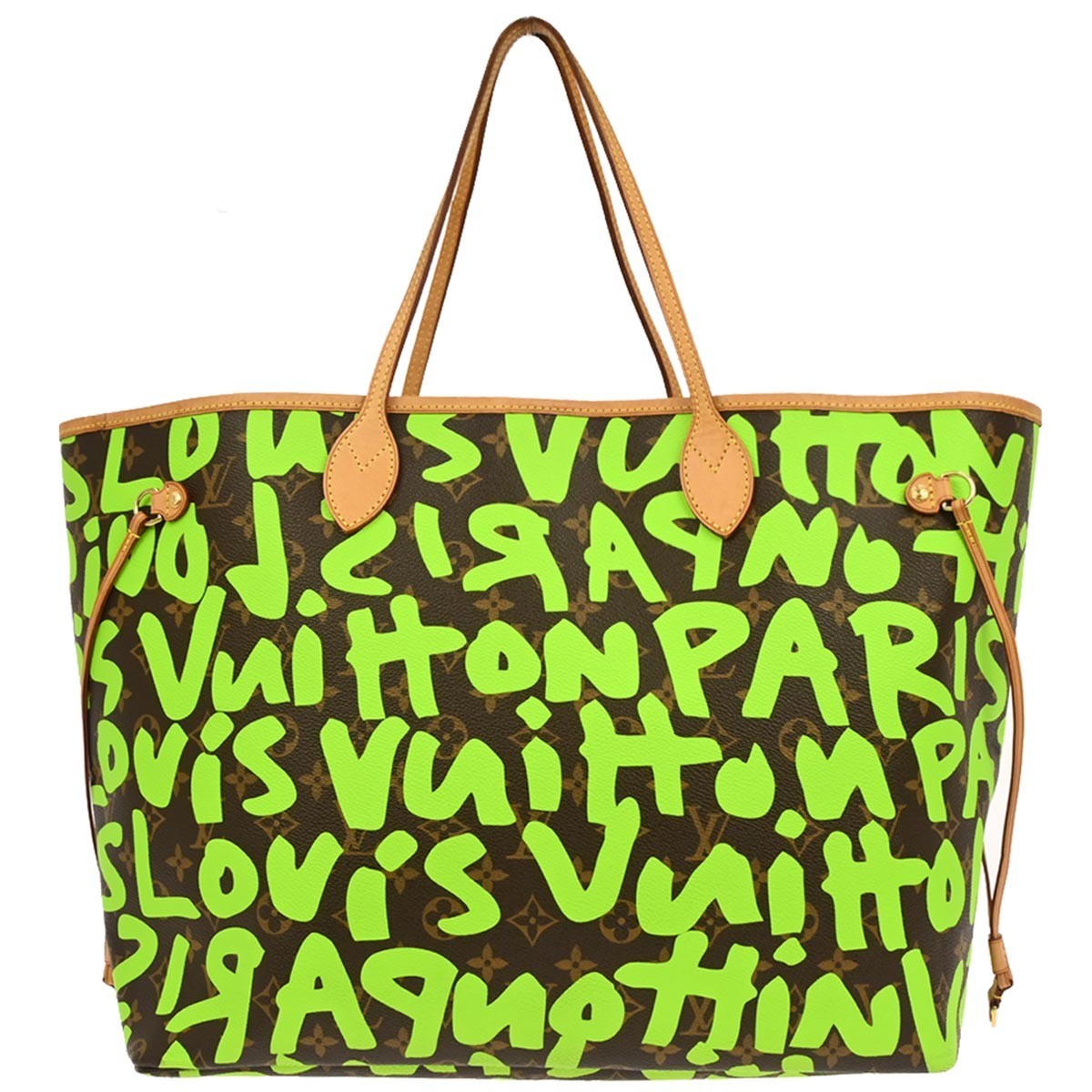 Louis Vuitton Neverfull Tote Limited Edition Monogram Graffiti Green Canvas Tote Bag