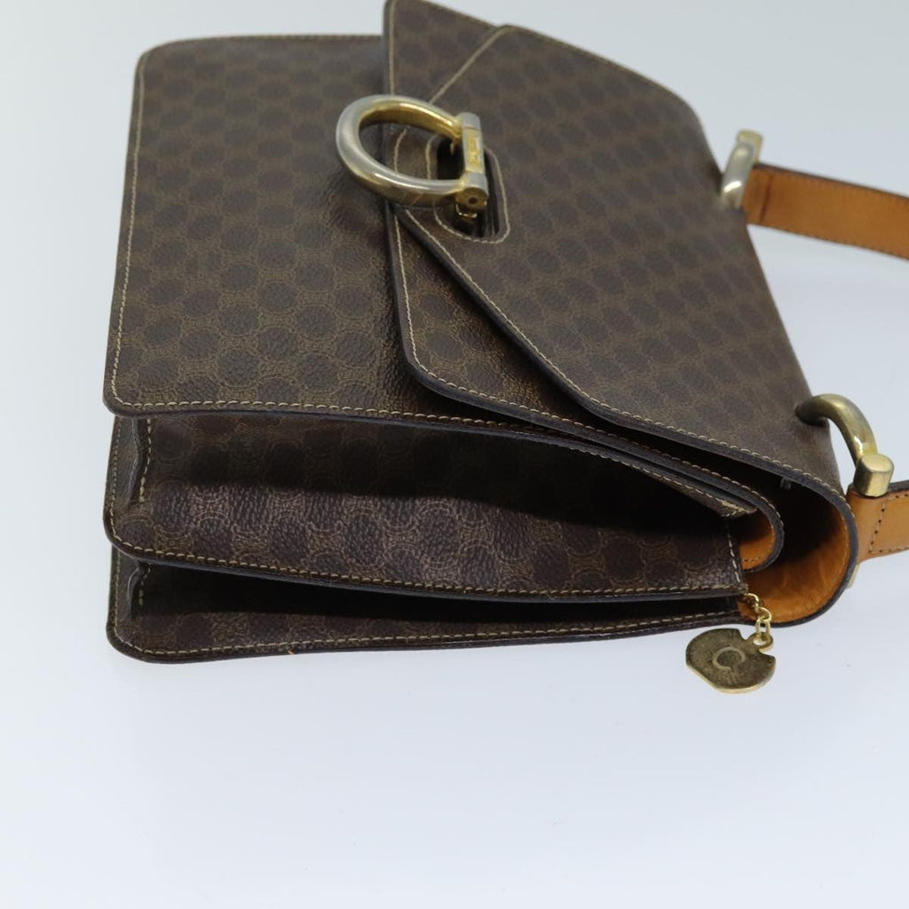Celine Macadam Handbag Macadam With Leather Brown Canvas Handbag